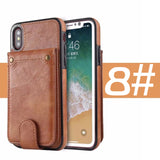 Leather Card Slot Holder Case For iPhone X 8 7 6 Plus