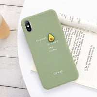 Luxury 3D Candy Color Avocado Letter Soft Silicone Case For iPhone 11 Pro Max
