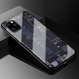 Explorer Painted Tempered Glass Protective Cover Case for iPhone 11 Pro Max