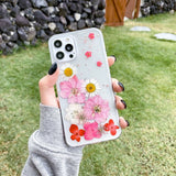 Dried Flower Beautiful Transparent Shockproof Case For iPhone 14 13 12 series