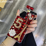 Luxury 3D Eiffel Tower Perfume Bottle Glitter Bling with Chain Cases for iPhone 13 12 11 Pro Max Mini