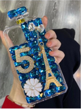 Luxury 3D Eiffel Tower Perfume Bottle Glitter Bling with Chain Cases for iPhone 13 12 11 Pro Max Mini