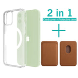 2 in 1 Transparent Magnetic Case + Magsafe Magnet Cardholder for iPhone 12 & 11 Series