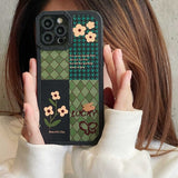 Retro Flower Grid Case for iPhone 13 12 11 series