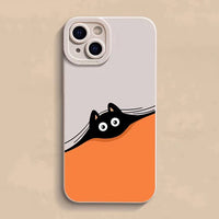 Cartoon Cat Dog Hide And Seek Shockproof Soft Silicone Case For iPhone 14 13 12 series