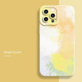 Oil Painting Flower Shockproof Matte Soft Silicone Case For iPhone 14 13 12 series