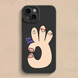 Creative Lucky Gesture Cool Pattern Soft Silicone Case For iPhone 15 14 13 series