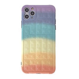 Luxury Square Gradient Rainbow Building Blocks Waterproof Case for IPhone 11 Series