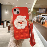 Cartoon Christmas Silicone Case for iPhone 14 13 12 series
