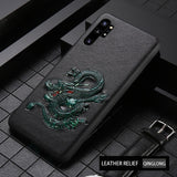 3D Emboss genuine leather case for Samsung note 10 plus