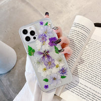 Dried Flower Beautiful Transparent Shockproof Case For iPhone 14 13 12 series