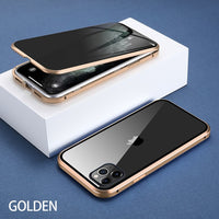 Luxury Privacy Tempered Glass Magnetic Full Protection Case For iPhone 11 Series