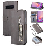 Leather Flip Wallet Zipper Case For Samsung Galaxy S9 Plus S8 S10 Note 10+ 8 9