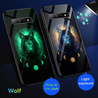 Luxury Luminous Tempered Glass Anti-knock Case For Samsung Galaxy S10 S9 Plus Note 9 10 Pro