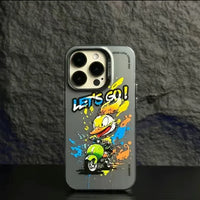 Cool Dog Cat Colored Cartoon Graffiti Case For iPhone 15 14 13 series