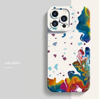 Oil Painting Flower Shockproof Matte Soft Silicone Case For iPhone 14 13 12 series