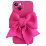 Fluorescence 3D Bow Matte Silicone Camera Protection Case for iPhone 13 12 11 Pro Max