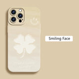 Simple Style Gradient Smile Face Shockproof Soft Bumper Case For iPhone 15 14 13 series