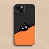 Cartoon Cat Dog Hide And Seek Shockproof Soft Silicone Case For iPhone 14 13 12 series