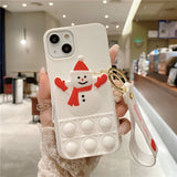 Cartoon Christmas Silicone Case for iPhone 14 13 12 series