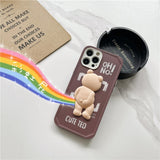 Cute TED Bear Silicone Smart TPU Case For iPhone 12 11 XS Series