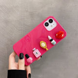 3D Toy Soft Vogue Girl Perfume Lipstick Phone Case For iPhone 12 11 XS Series