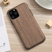 Slim Wood Grain Silicon Glitter Bumper Cover Wooden Case for iPhone 12 Series