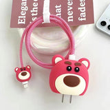 3D Cartoon Charger Cable Protective USB Charging 18/20W Silicone Cable For iPhone 14 13 12 series