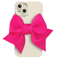 Fluorescence 3D Bow Matte Silicone Camera Protection Case for iPhone 13 12 11 Pro Max