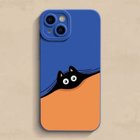 Cartoon Cat Dog Hide And Seek Shockproof Soft Silicone Case For iPhone 14 13 12 series