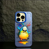 Cool Dog Cat Colored Cartoon Graffiti Case For iPhone 15 14 13 series