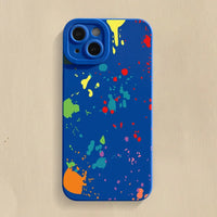 Watercolor Graffiti Love Heart Shockproof Soft Silicone Case For iPhone 15 14 13 series