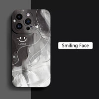 Simple Style Gradient Smile Face Shockproof Soft Bumper Case For iPhone 15 14 13 series