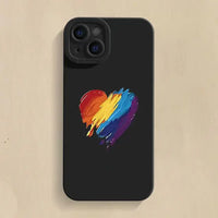 Watercolor Graffiti Love Heart Shockproof Soft Silicone Case For iPhone 15 14 13 series