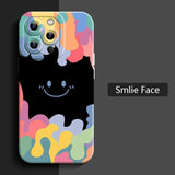 Silicone Ice Cream Smiling Face Shockproof Soft TPU Silicone Case For iPhone 14 13 12 series