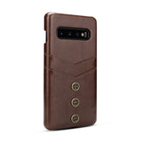 Leather Card Holder Back Case For Samsung Galaxy S9 S10 Plus S10e