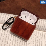 New Creatived Wooden Headset Protective Sleeve for Apple AirPods Case with Keychain