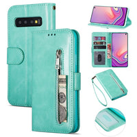 Leather Flip Wallet Zipper Case For Samsung Galaxy S9 Plus S8 S10 Note 10+ 8 9