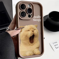 Candy Color Cute Cat Matte Shockproof Case For iPhone 15 14 13 12 series