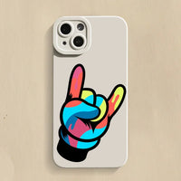 Creative Lucky Gesture Cool Pattern Soft Silicone Case For iPhone 15 14 13 series