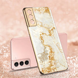 Luxury Plating Soft TPU Bumper Cover Tempered Glass Case For Samsung Galaxy S21 Ultra 5G