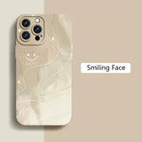 Simple Style Gradient Smile Face Shockproof Soft Bumper Case For iPhone 15 14 13 series