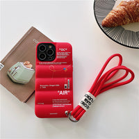 Luxury Down Jacket Air Shoes Lanyard Case for iPhone 13 12 11 Pro Max Mini