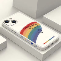 Cute Rainbow Smile Face Shockproof Soft Silicone Case For iPhone 14 13 12 series