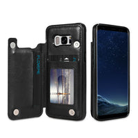 Card Holder Leather Case For Samsung Galaxy S9 S8 Plus Note 8