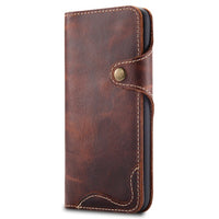 Galaxy Note 8 Vintage Style Genuine Leather Wallet Case With Card Slots