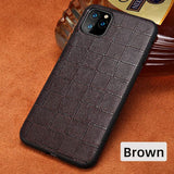 Genuine Lambskin Leather Square Grain Heavy Duty Protection Cases For iPhone 11 Pro Max X Series