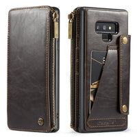 Leather wallet case For Galaxy Note 9 8 S9 Plus with Zipper slots & Cards