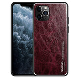 Genuine Leather Retro Vintage Case Original 360 Soft TPU Full Protective Cover for iPhone 11 Pro Max