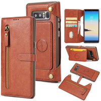 Zipper Leather Wallet Case For Samsung Galaxy Note 8